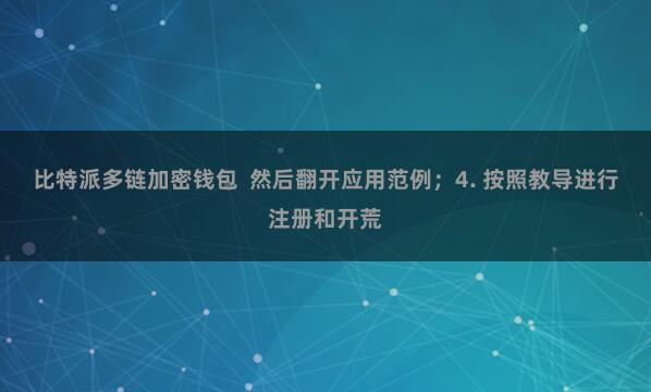 比特派多链加密钱包 然后翻开应用范例;4. 按照教导进行注册和开荒